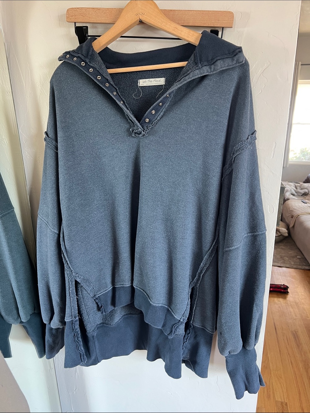 We The Free women’s oversized Crewneck Sweater - Slate Blue - Picture 2 of 5